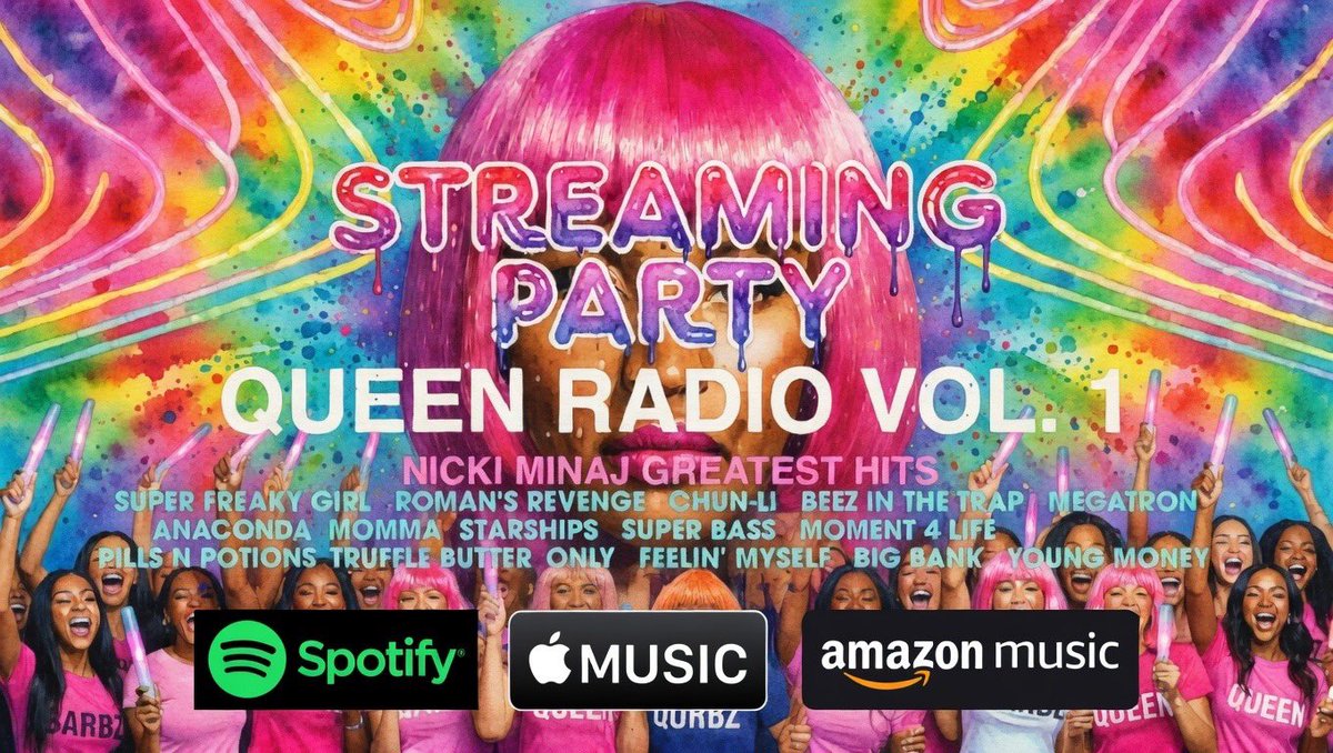 PrettyHustlerzz's tweet image. Good Morning #BarbzXMaga 
Today We Are Streaming #QueenRadioVol1 X #PF2 
By : @NICKIMINAJ 
Available On All Platforms Now
👑🎧: linktr.ee/queenradiov1ni…
🎀🎧: linktr.ee/pinkfriday2nic…