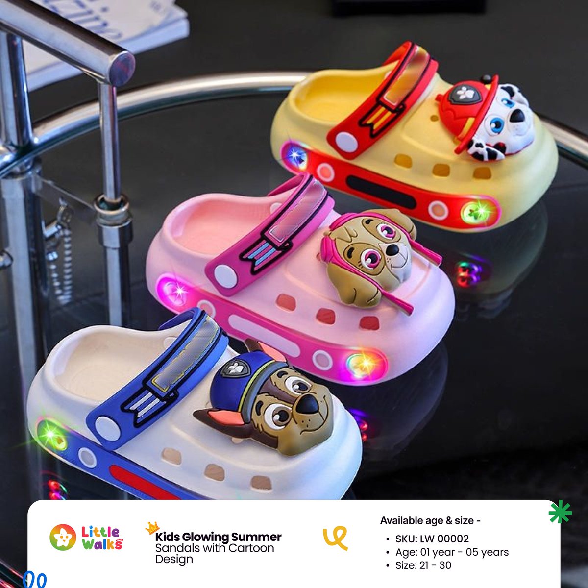 Littleswalk's tweet photo. ✨ Kids Glowing Summer Sandals with Cartoon Design!!

গরমের দিনে ছোট্ট সোনামণির জন্য হালকা, আরামদায়ক এবং স্টাইলিশ kids summer sandals।  Little Walks নিয়ে এসেছে মজার cartoon glowing sandals, যা হাঁটা, খেলাধুলা এবং আউটডোর ডেইলি ইউজের জন্য দারুণ উপযোগী। https://t.co/Jh2lH2d1Cm