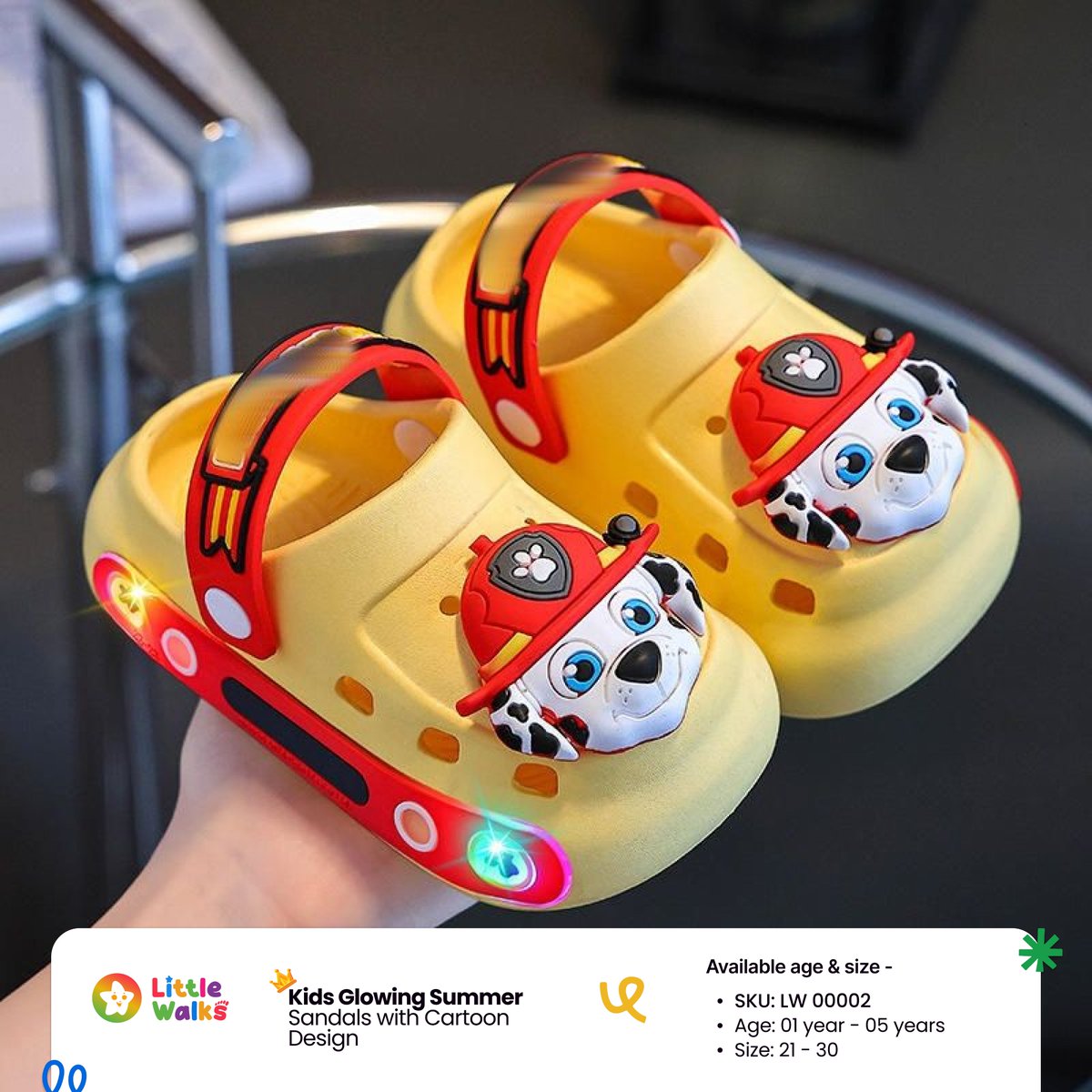Littleswalk's tweet photo. ✨ Kids Glowing Summer Sandals with Cartoon Design!!

গরমের দিনে ছোট্ট সোনামণির জন্য হালকা, আরামদায়ক এবং স্টাইলিশ kids summer sandals।  Little Walks নিয়ে এসেছে মজার cartoon glowing sandals, যা হাঁটা, খেলাধুলা এবং আউটডোর ডেইলি ইউজের জন্য দারুণ উপযোগী। https://t.co/Jh2lH2d1Cm