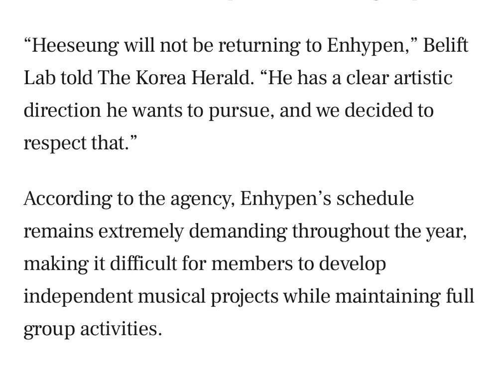 the kicked him out. THEY FVCKING KICKED HIM OUT‼️

THIS WILL ALSO HAPPEN TO THE NEXT MEMBER WHO WILL PURSUE THEIR OWN MUSIC CAREER, WAKE TF UP‼️

DO NOT EXPLOIT THE LEGACY OF ENHYPEN
#BEACCOUNTABLE_BELIFT
#ENHYPEN_IS_7 
#HEESEUNG_STAYS
