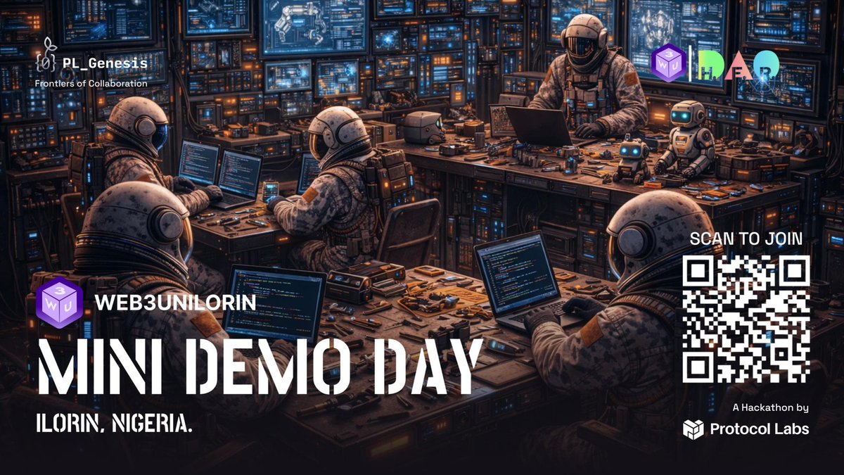 Web3Unilorin's tweet photo. GM GM builders βοΈ
Building for #PLGenesis? You're in luck. We're hosting a Mini Demo Day on March 27th. π₯
Criteria: Just have a project to present.
Pitch to judges, get feedback, and have 4 days to improve before submission.
Sign up: https://t.co/Hqt4xmeWOZ https://t.co/QDLbAbeYxi