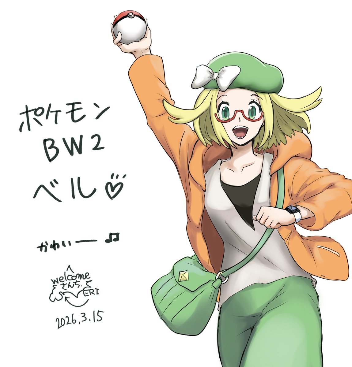 ついでにポケモンBW2のベルも描いた♪