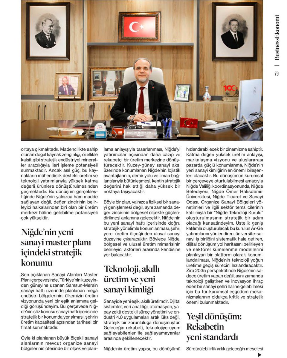 DrHasanUslu's tweet photo. BusinessEkonomi Dergisi'nin yeni sayısında memleketim Niğde ile ilgili 

“Geleceğin Üretim Ekosisteminde Büyük Potansiyel: NİĞDE” 

başlıklı makalem yayınlandı. ✍🏻

#NÖHÜ
#Niğde https://t.co/4Lv4rHG8n6