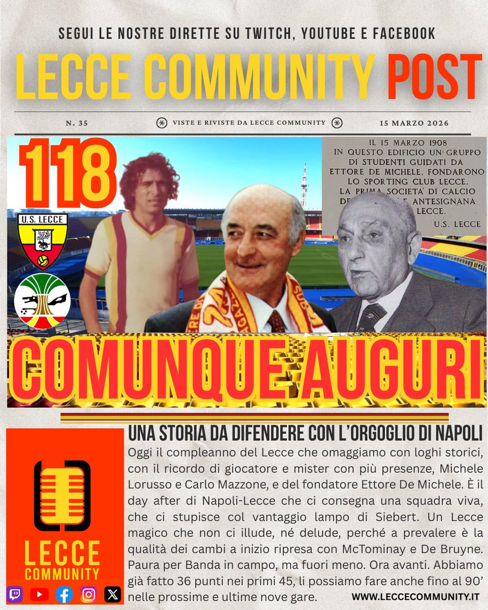 Lecce Community X tweet media