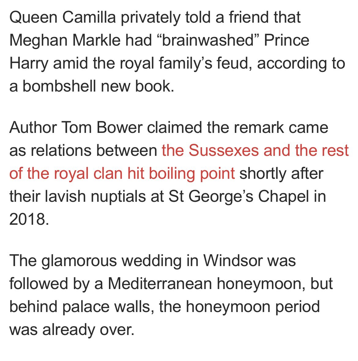 unreMARKLEble's tweet image. #HarryandMeghan claim that Tom Bower’s book is “fiction” yet Harry admitted in Spare that #PrinceWilliam warned him he was moving too quickly with #MeghanMarkle. I have no doubt that the Queen said Harry was “brainwashed”, he is. I also have absolutely no doubt that Markle