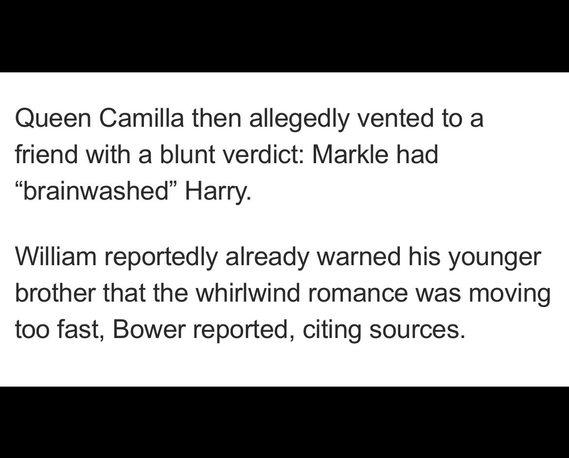 unreMARKLEble's tweet image. #HarryandMeghan claim that Tom Bower’s book is “fiction” yet Harry admitted in Spare that #PrinceWilliam warned him he was moving too quickly with #MeghanMarkle. I have no doubt that the Queen said Harry was “brainwashed”, he is. I also have absolutely no doubt that Markle