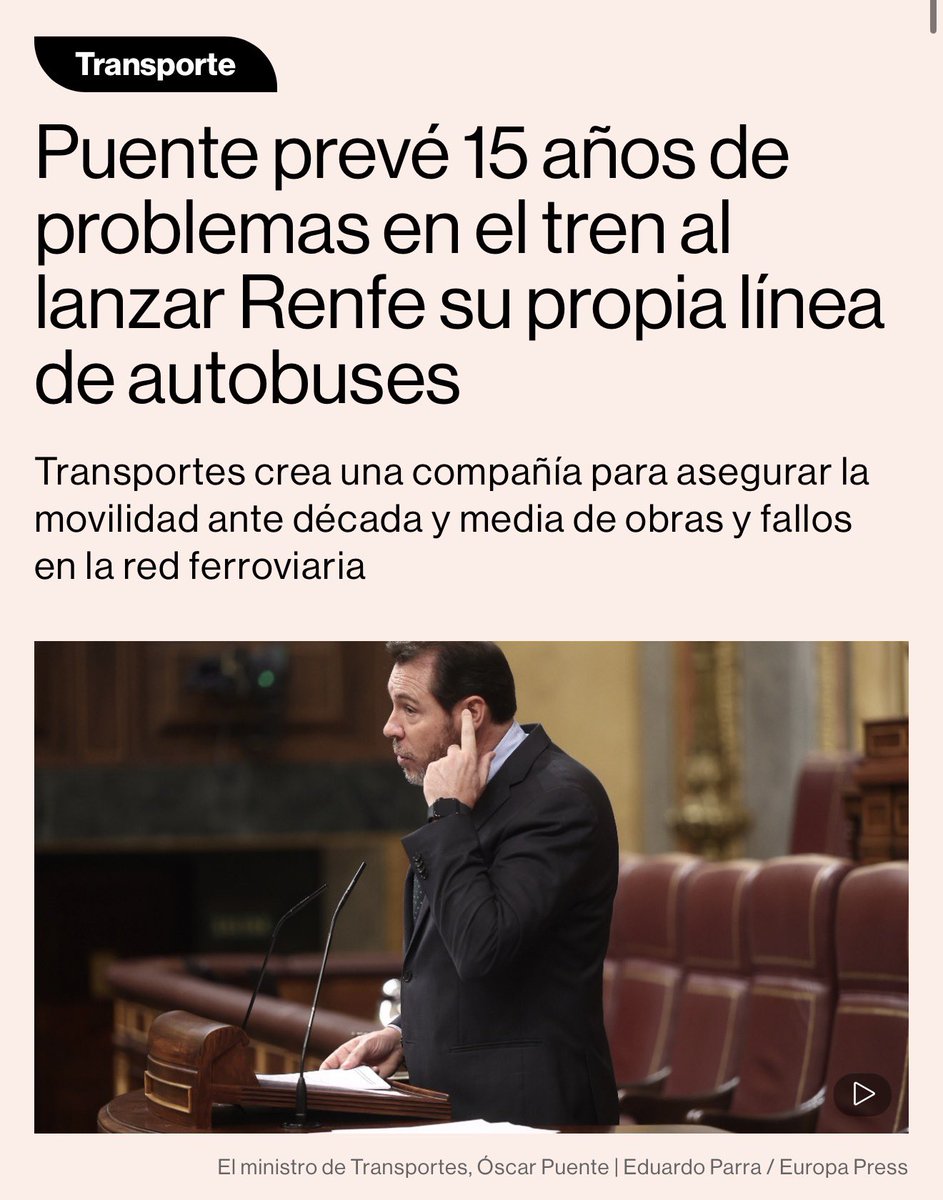 Jajajaja. Es que es absolutamente demencial .

El Ministro que hasta hace dos días alardeaba de velocidades de 350km/h en el el AVE y el mejor momento de la historia del ferrocarril, está teniendo que montar a toda prisa una línea de autobuses para suplir todas las deficiencias