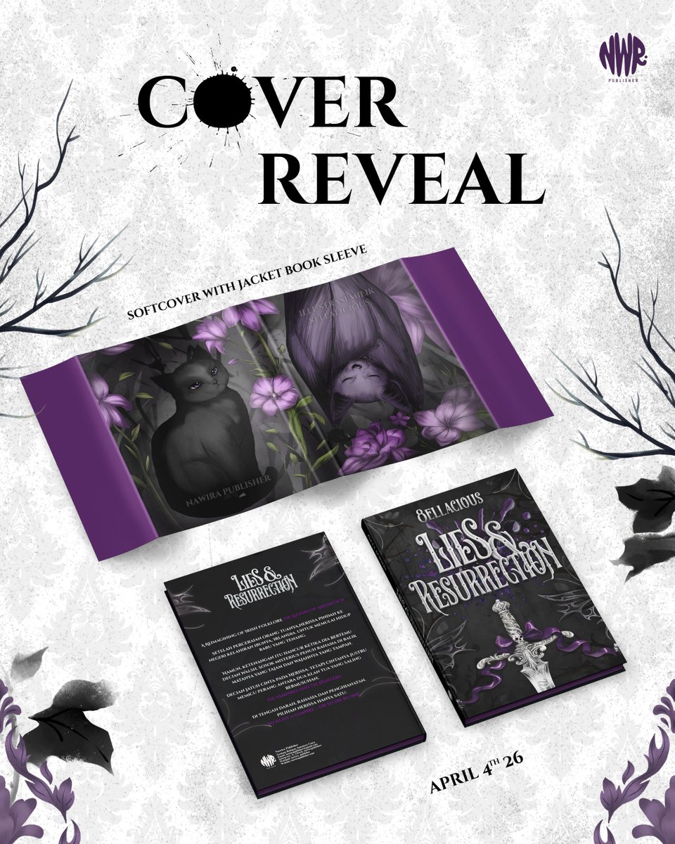 NawiraPublisher's tweet photo. The cover is finally here. Say hello to Lies &amp; Resurrection. 🖤

Pre-order 04—11 April 2026.
Don’t forget to mark your calendar! 🌙

Buat bookstagram yang tertarik review dan ikut membaca kisah Lies &amp; Resurrection, langsung cek rules di next slide ya. Good luck! ✨📖 https://t.co/JNg1UW2u2o