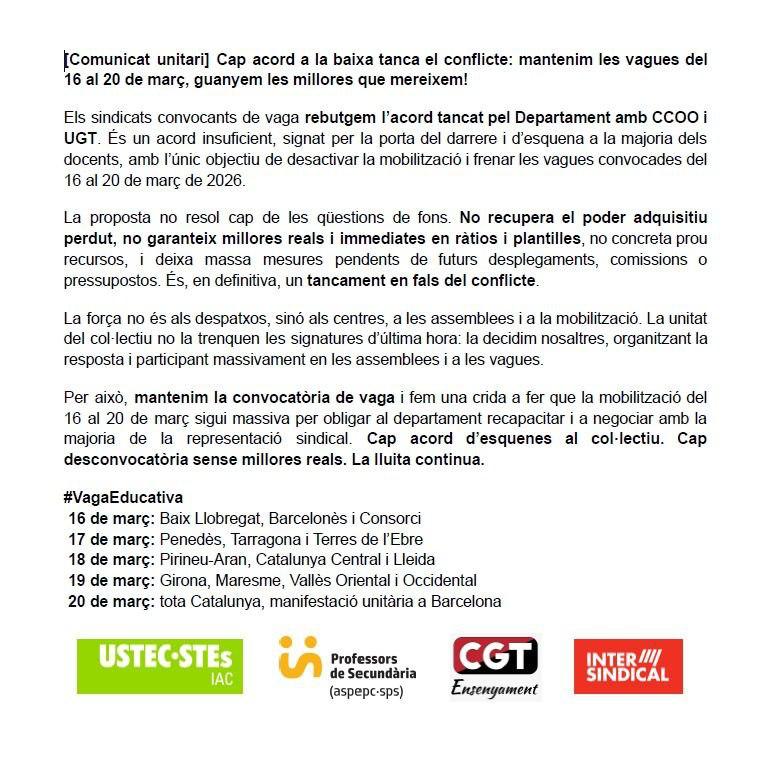 Intersindical Educació tweet media