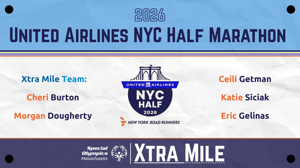 SpOlympicsMA's tweet photo. 13.1 miles through NYC and every step is for inclusion 🏃‍♂️💙 Join us in cheering on this team as they go the Xtra Mile for Special Olympics MA athletes! #NYCHalf #RunForInclusion #XtraMile #SpecialOlympicsMA #HalfMarathon #RunForACause @NYRR https://t.co/ArHsJnsfVl