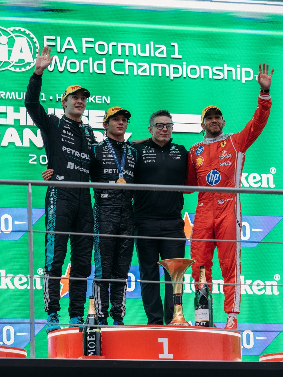 AjanssporF1's tweet image. Pilotlar Şampiyonası Puan Tablosu: 

P1) Russell - 51
P2) Antonelli - 47
P3) Leclerc - 34
P4) Hamilton - 33
P5) Bearman - 17
P6) Norris - 15
P7) Gasly - 9
P8) Verstappen - 8
P9) Lawson - 8
P10) Lindblad - 4