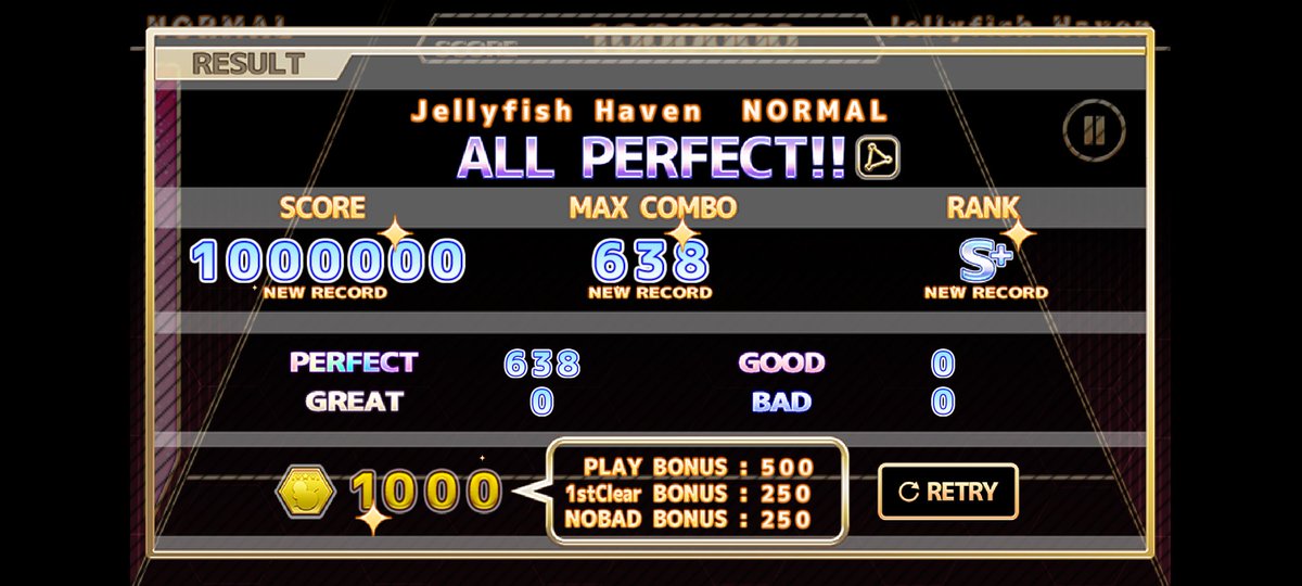kahiru_execute's tweet image. 【ChainBeeTをプレイ】
Jellyfish Haven(NORMAL)をAll Perfect!!!
#ChainBeeT

今日のAP✌️