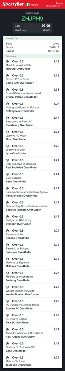 Favorite team to score one goal.

ZHJPH9 - 100 odds