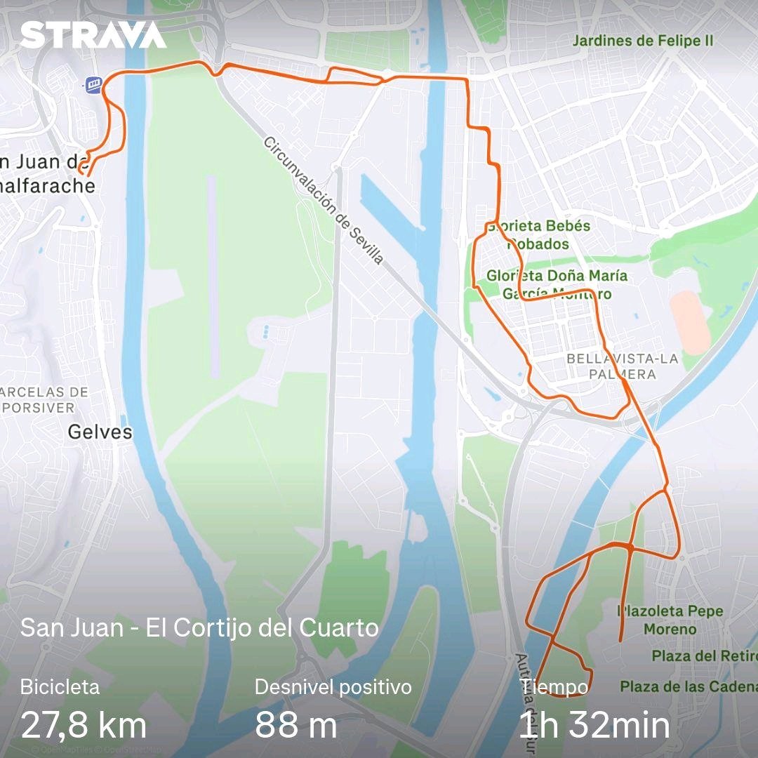 jesusgar76's tweet photo. Echa un vistazo a la #rutitaMTB que me he marcado hasta el Cortijo El Cuarto 🚴 https://t.co/T3hEMznP16 https://t.co/ERrAMqW2D2