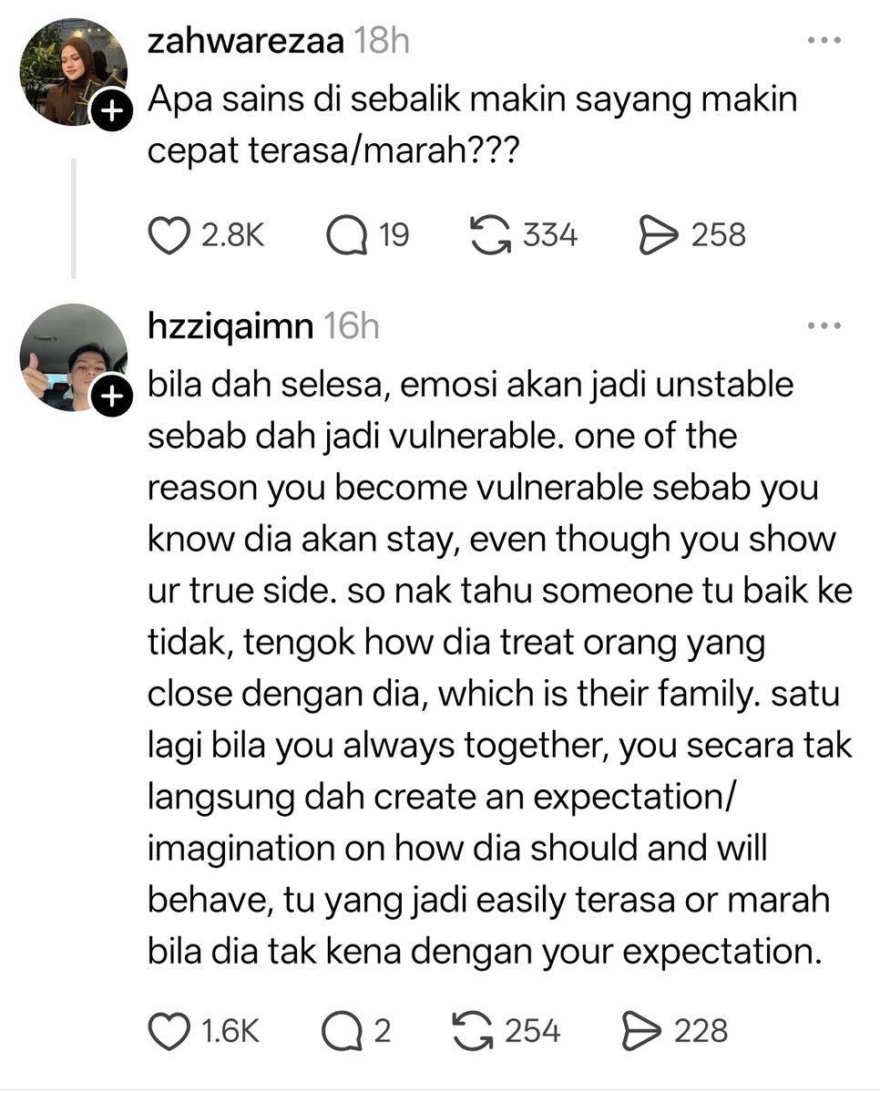 sekarang faham tak kenapa I cepat terasa dengan you? 😭