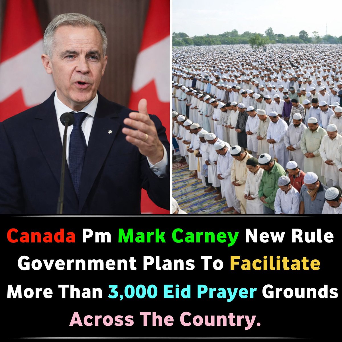 Canada Announces Thousands of Eid Prayer Grounds for Muslims
According to various reports and statements circulating in international media, Canada’s Prime Minister Mark Carney has expressed strong support for Muslim communities ahead of the upcoming Eid celebration.
Reports