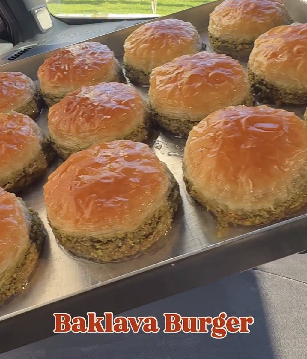 lordoftheastana's tweet photo. when you’re trying to explain real dessert to an american: so imagine a burger https://t.co/oYsXwMWcxG