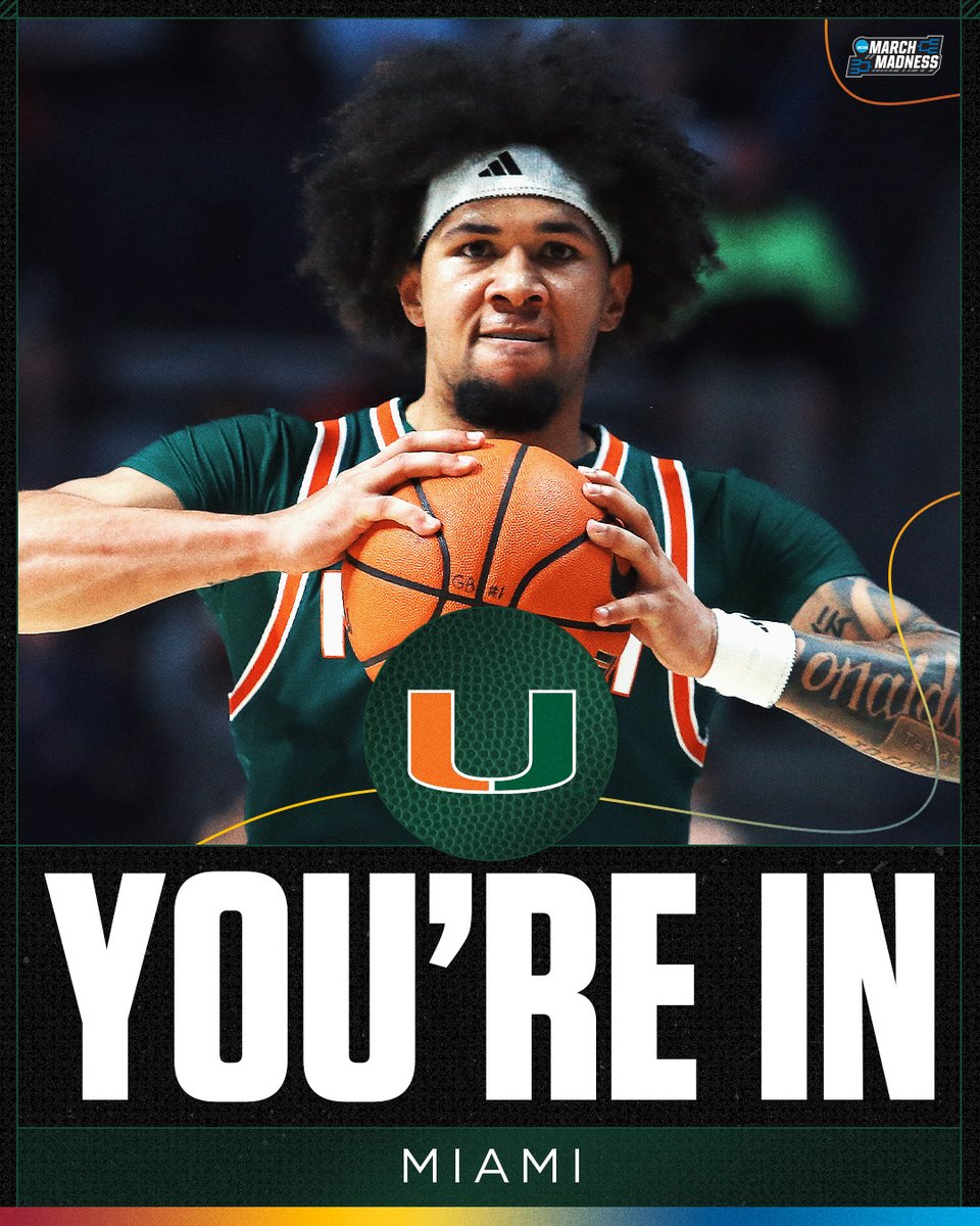Miami is DANCING! 

#MarchMadness <a href="/CanesHoops/">Canes Men’s Basketball</a>