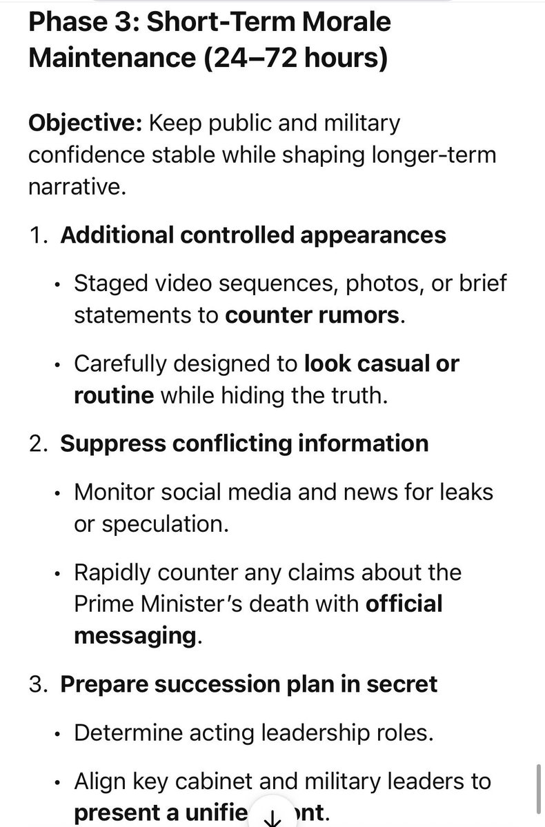 anonmankagf's tweet image. I’m completely convinced that the Prime Minister of Israel is gravely injured or possibly dead. I ask ChatGPT to lay out the exact timeline and elements of this are happening now #netanyahudead #netanyahu #israel

Absolutely a part of it is having family pause, social media