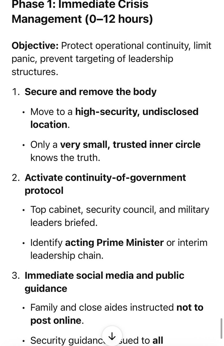 anonmankagf's tweet image. I’m completely convinced that the Prime Minister of Israel is gravely injured or possibly dead. I ask ChatGPT to lay out the exact timeline and elements of this are happening now #netanyahudead #netanyahu #israel

Absolutely a part of it is having family pause, social media