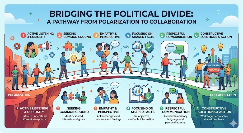 EM203TPerry's tweet photo. Solving global problems requires us to step across the line. This infographic highlights the path from polarization to collaboration: Listen, Empathize, and Solve.

#EM203KathleenClarke #CommonGround https://t.co/pXonwG0Xvu