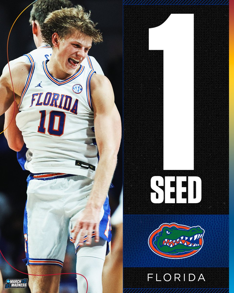 The 1-seed in the South Region... FLORIDA! 

#MarchMadness <a href="/GatorsMBK/">Florida Gators Men’s Basketball</a>