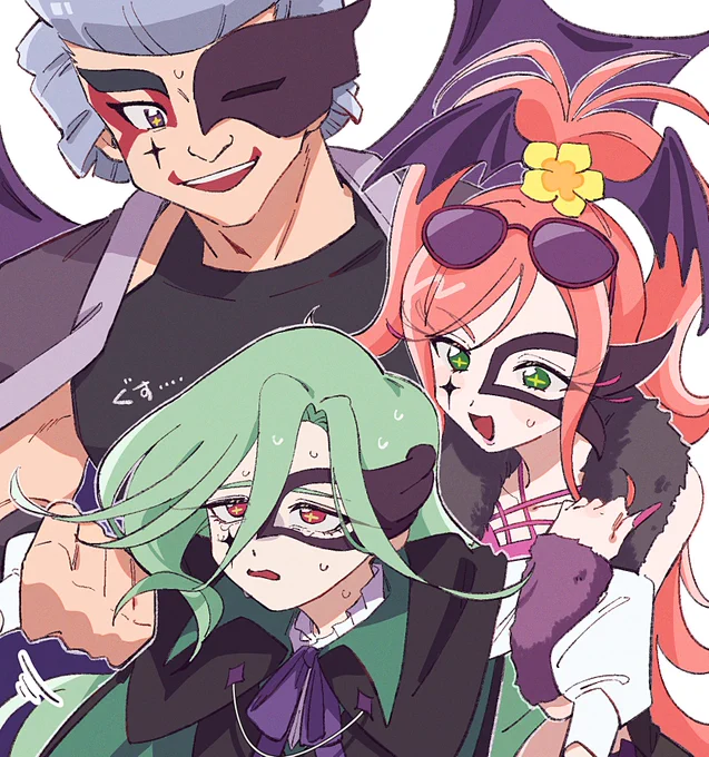 ゴウとアゲがニジを引き上げてたらいいなの絵
