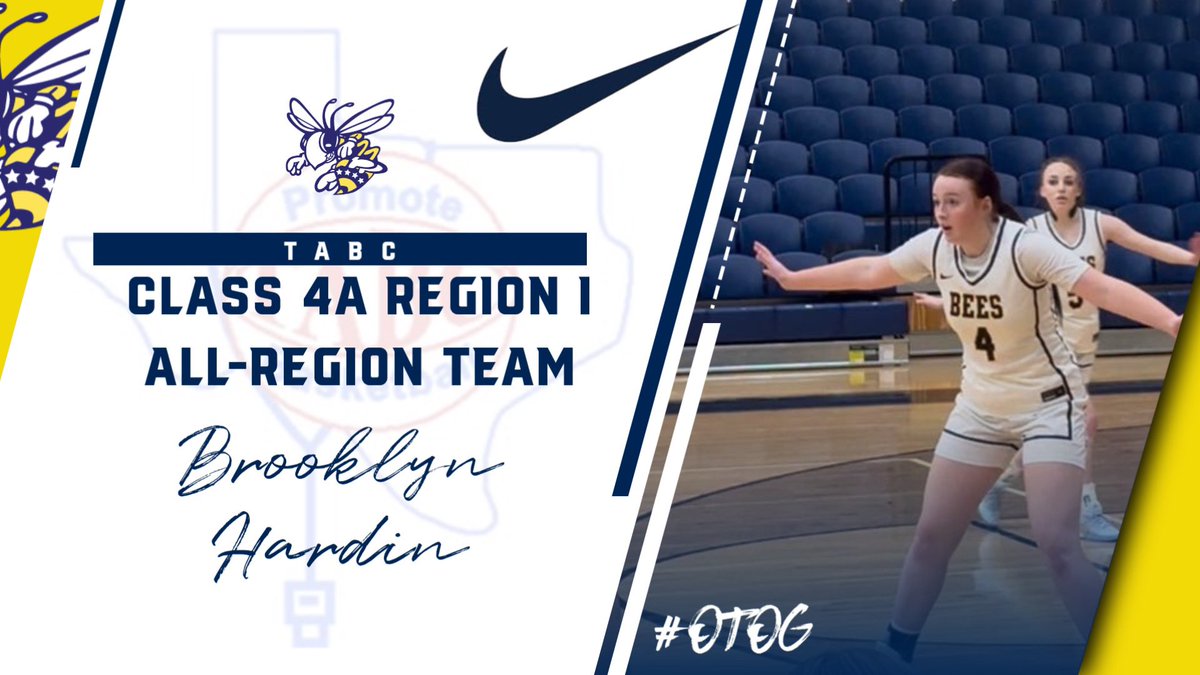 HoneybeesBB's tweet photo. Congratulations to Brooklyn Hardin for receiving @Tabchoops All-Region honors! 
#OTOG 

@coachjhodges21 @stephenvilleisd @flasherathnews @TXHSGBB @SportsDayHS @Tabchoops @BigCountrySport @AustinTGCA @sville_sports https://t.co/gUgervWyXf