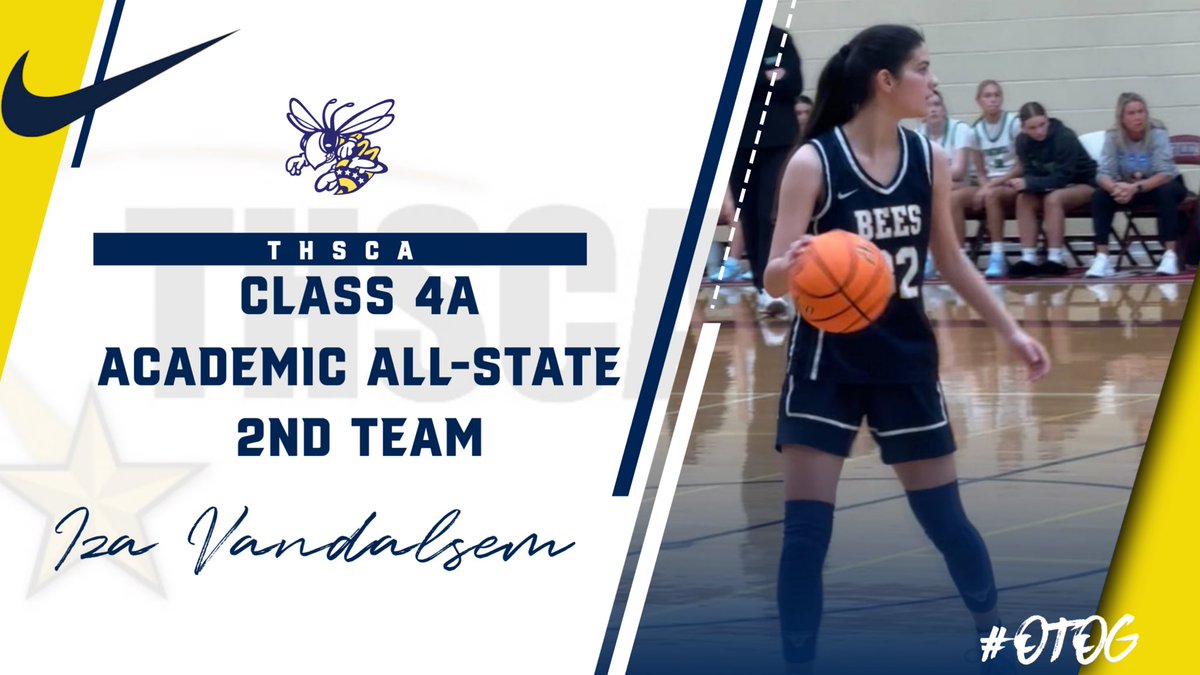 HoneybeesBB's tweet photo. Congratulations to Brinley Hall, Emma Bishop, and Iza Vandalsem for receiving @THSCAcoaches Academic All-State honors! 
#OTOG 

@coachjhodges21 @stephenvilleisd @flasherathnews @TXHSGBB @SportsDayHS @Tabchoops @BigCountrySport @AustinTGCA @sville_sports @THSCAcoaches https://t.co/6SmW2fJ89r