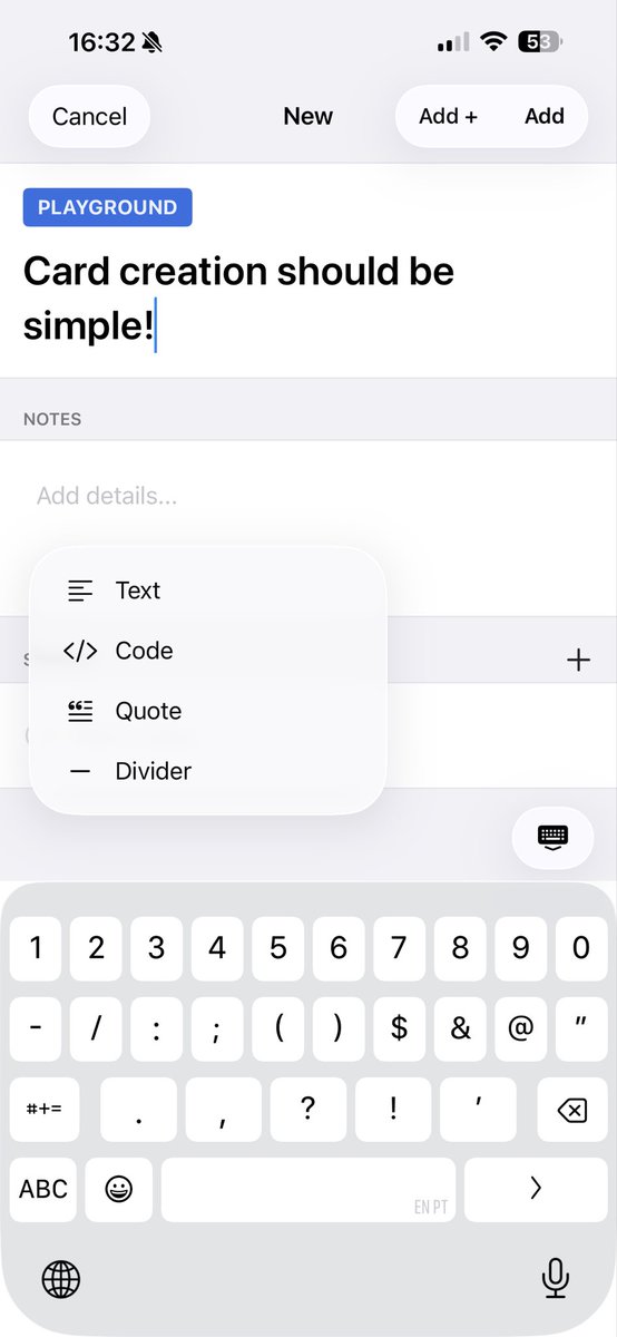 rbarbosa's tweet photo. Working on the editor in Imfizzy, a native iOS client for Fizzy.

Creating cards should stay simple. https://t.co/eMWaBJkG89