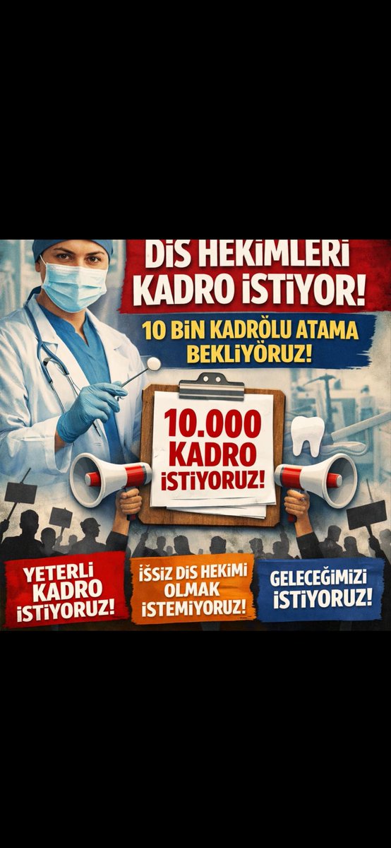 Marziye623621's tweet photo. #DişEczya10BinKadro
2025 te yapılmayan atamanın telafisi ve uzun süren bekleyişin sonucunda tüm diş hekimleri atanmalı 🦷🥼
@saglikbakanligi @drmemisoglu @DrYerebakan @HMBakanligi @memetsimsek @dryasinerkoc @suayipbirinci @drfahrettinkoca @profokumus_ @sagliklicozum https://t.co/HHyIVwdGME