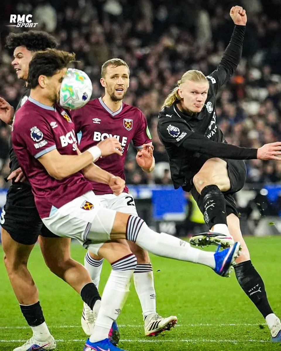 😵 La photo complètement dingue de Mavropanos après une frappe puissante d'Haaland !

🙏 Plus de peur que de mal pour le défenseur grec, qui s'est relevé et a même marqué ce qui a permis aux Hammers d'arracher le point du nul (1-1).

📸 Un instant parfait capturé par