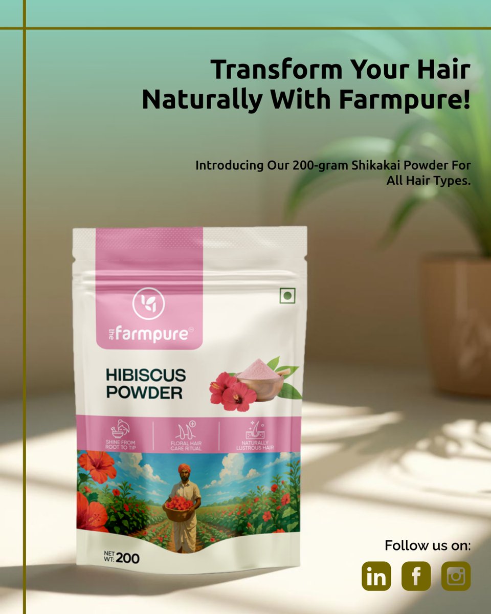 TheFarmpure's tweet photo. 🌺 Your hair remembers what nature intended.

Grown in the fields of Uttar Pradesh, our Hibiscus Flower Powder brings centuries of traditional hair care into your weekly ritual — smoother texture, natural shine, and hair that simply feels cared for.

✨ Mix. Mask. Glow. https://t.co/PYB5TPClIy