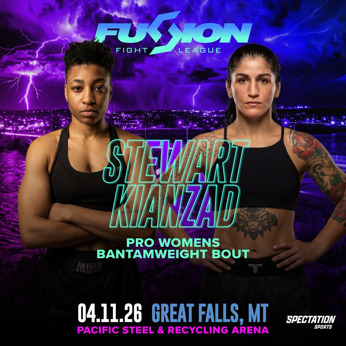 fflmma's tweet photo. 🚨 BANTAMWEIGHT FEATURE 🚨
In your co-main event on April 11th, rising prospect Maya Stewart of Kaizen MMA will take on @ufc veteran Pannie Kianzad of XTreme Couture, in a 135lb. throw down. 🔥🔥

Watch it all on @SpectationNet! 🍿👀

LINK IN BIO 🔗📲 https://t.co/n2HZxiQOH0