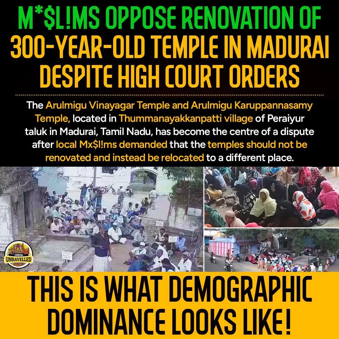 Look at their audacity,  mulla's demand is to stop the renovation entirely and relocate the temple to another site instead.

The Arulmigu Vinayagar and Karuppannasamy Temple sits on dedicated temple land (about 2 acres and 40 cents), managed by hereditary trustees and the Tamil