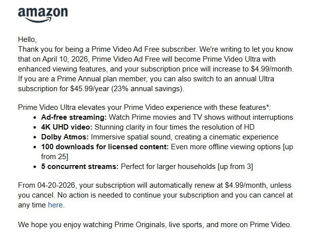 jitu757's tweet photo. @amazon just did the same thing @HBO did.

1. Take features people already had
2. Move them to a new “premium” tier
3. Raise the price

Paying more for what we already had is crazy https://t.co/8jwfJt7FL8