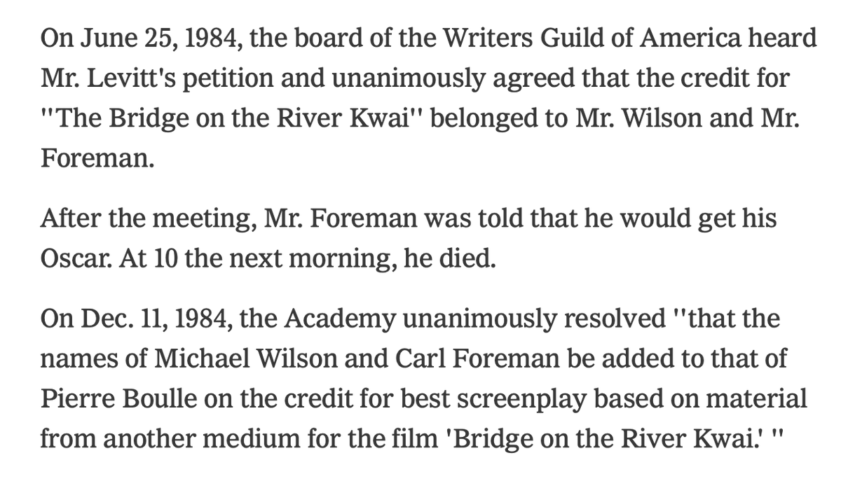 Cooper_Esquire's tweet photo. Wilson &amp; Foreman had been targeted and became victims of the Second Red Scare. Many such writers were not able to gain official credits or other acknowledgments for their contributions to the film industry until well after the end of McCarthy era. https://t.co/bDysFcRg8Y https://t.co/82ZHikawD8