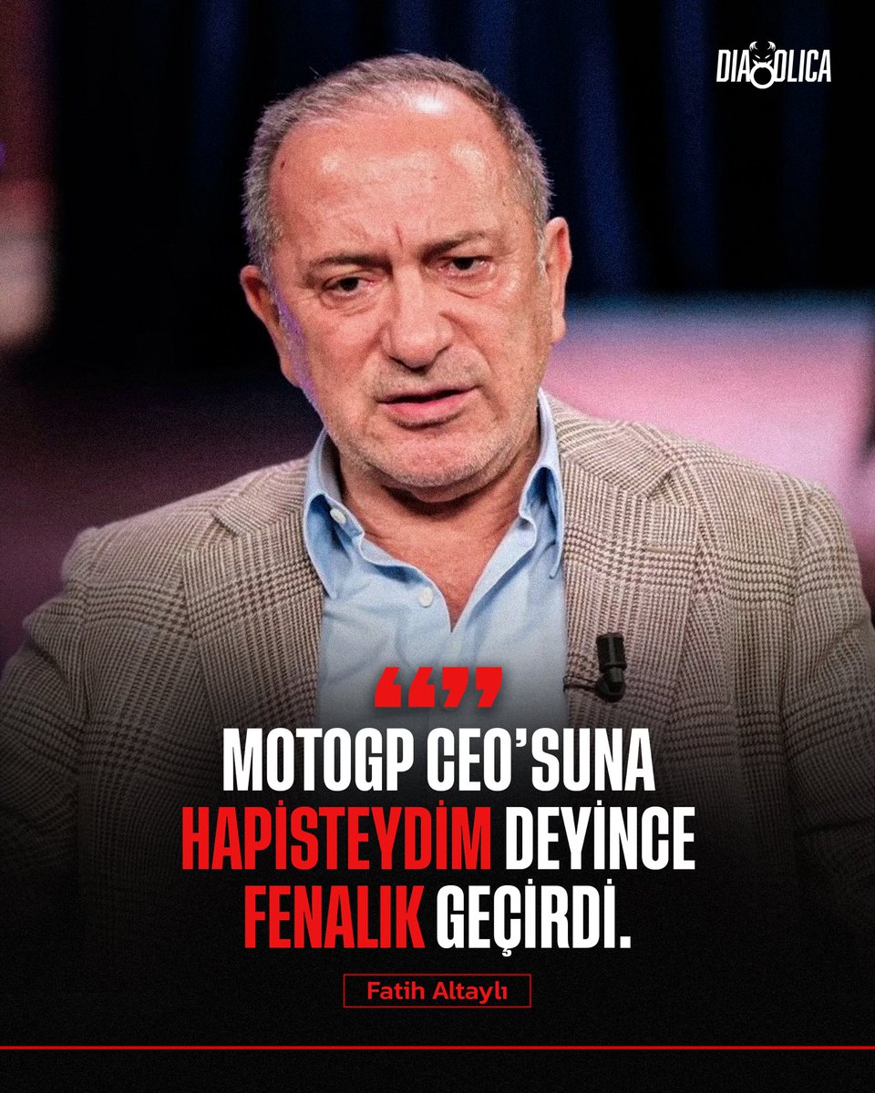 Dia8olicaR's tweet photo. 😮 "HAPİSTEYDİM DEYİNCE FENALIK GEÇİRDİ!"

🏍️ Gazeteci Fatih Altaylı, sabah yayınlanan Teke Tek Bilim programında MotoGP'nin Türkiye'ye gelmesi için çalıştıklarını belirtti.

🗣️ "MotoGP'yi Türkiye'ye getirmek için CEO'su ile yemeğe gittik."

🗣️ "CEO bana 'Son görüşmede yoktunuz' dedi. 'Evet, hapisteydim' deyince adam fenalık geçirdi."

🗣️ "Çünkü onların mantığında hapse girdiysen çok fena bir suç işlemen lazım."