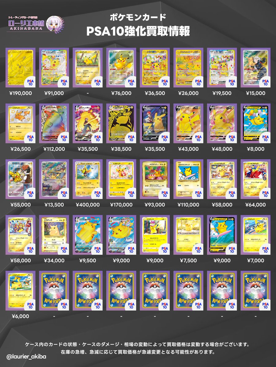 3/16(月)ポケカ強化買取表⑤📣 🟣ローリエ本舗 AKIHABARA店