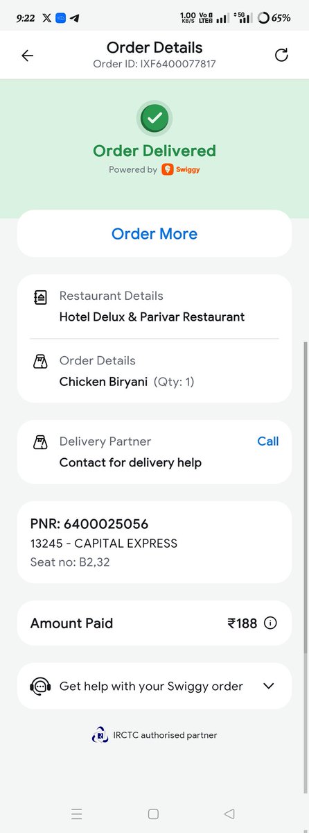 BharatPurnea's tweet photo. #SWIGGY इतना बड़ा fraud है कि बोलो ही मत, मैंने एक खाना ऑडर किया, 06:58 PM में जो की कैश ऑन डिलीवरी नहीं था तो मैंने ऑनलाइन पेमेंट किया, लेकिन खाना मुझे अभी तक नहीं मिला,ODER का TIME था देने का 08:59 PM लेकिन मुझे नहीं मिला।🥹🥹 @Swiggy @swiggyfood @narendramodi @myogiadityanath https://t.co/9XWFNCQjIh