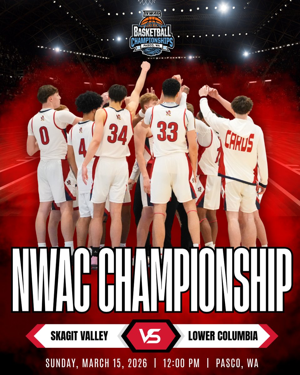 SkagitAthletics's tweet photo. 𝗡𝗪𝗔𝗖 𝗖𝗛𝗔𝗠𝗣𝗜𝗢𝗡𝗦𝗛𝗜𝗣 𝗚𝗔𝗠𝗘 𝗗𝗔𝗬! 🏀  #GoCards

🏆 NWAC Championship Game
👉 SVC vs. Lower Columbia at 12:00 PM
📍 Columbia Basin College – Pasco, WA
📺 Live Stream: https://t.co/y7Fx5SbpP6
📊 Bracket: https://t.co/NM9g8RnTkP
🎟️  Tickets: https://t.co/WPulNRdLcq https://t.co/Crl8rpHAeZ