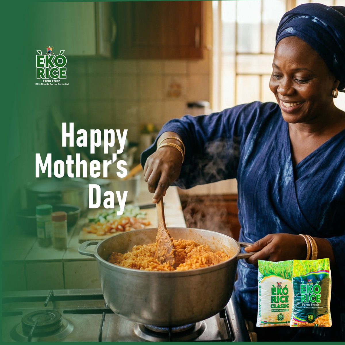ekoriceng's tweet photo. Happy Mother’s Day! 🌸

Today we celebrate our amazing mothers who fill our homes with love and our tables with delicious meals.

Moms choose Eko Rice because the rice is clean, stone-free, nutritious, and proudly produced in Nigeria; giving families the quality and great taste they deserve.