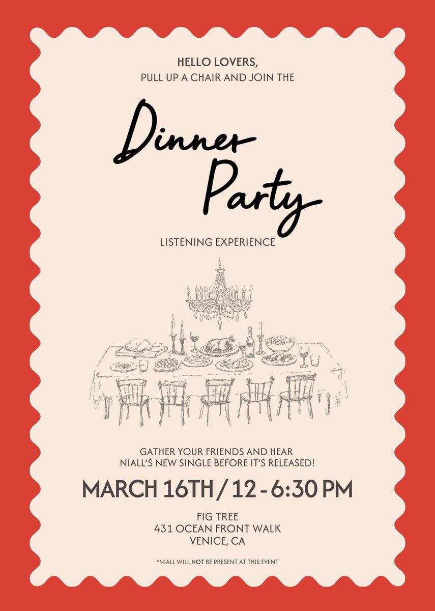 Niall Horan has announced a “Dinner Party” listening experience in Los Angeles!