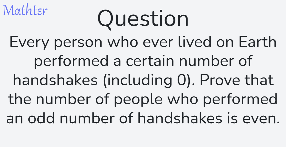 MathterRiddler's tweet photo. Puzzle from the Mathter website: https://t.co/ag4MpZkp3O 
#Puzzle #DoubleCounting #GraphTheory #ParityEvenOdd #ProofbyContradiction https://t.co/SmzMhl2Cul