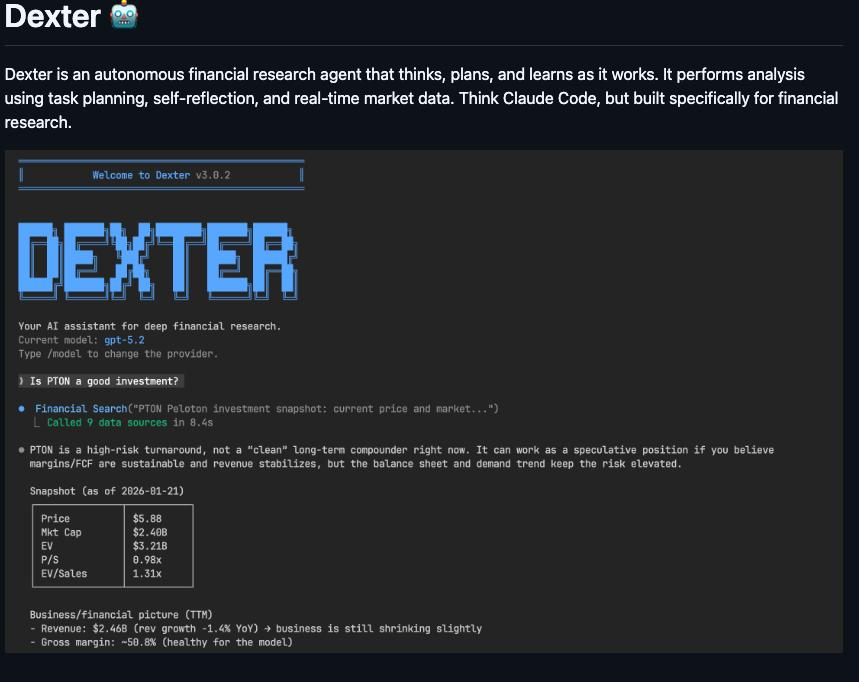 aiedge_'s tweet photo. This is the AI financial tool that the top 1% of investors are using.

Dexter thinks, plans, and analyzes market data in real time INSIDE your computer terminal.

It iterates and improves on its own - no human input required.

Every day you're not using this, someone else is. https://t.co/mxsTbLqvto