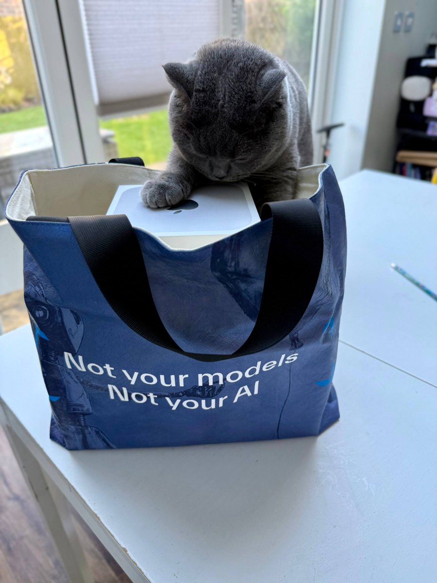 POV: Your cat is sitting on top of your entire AI inference cluster.

3 base spec Mac Minis. 16GB RAM. $599 each. FLock's toolkit splits large models across multiple machines. No performance loss, no $10k GPU required.

When we say, "What if anyone could run powerful AI from