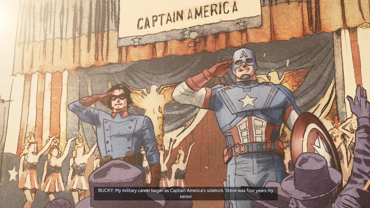 43alska's tweet photo. The avengers game sucks but the art for bucky's story is really cool ouugh https://t.co/QSV5EygQSe