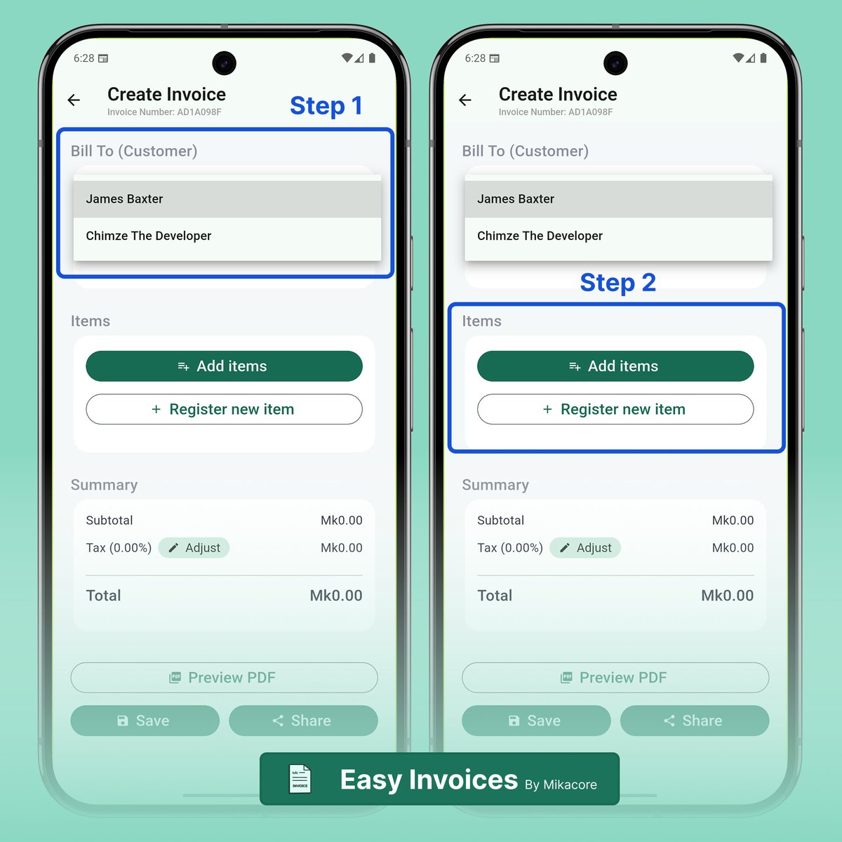 Why Easy Invoices over other invoicing apps? 

It's simple to use. 2 steps and your invoice is done. 

play.google.com/store/apps/det…