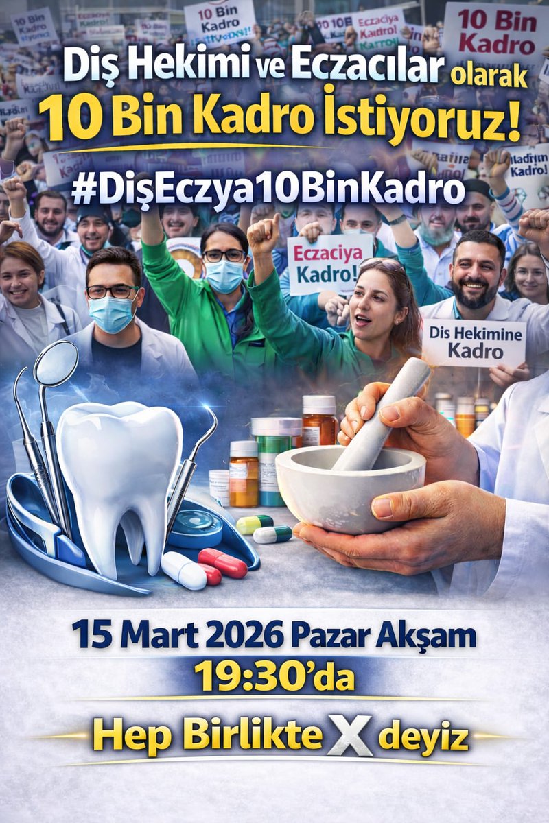 Serhatipekci12's tweet photo. Bu atama yılı bir milat olmalı Dişhekimleri ve Eczacılar hakettiklerini istiyor ve alacaklarda. #DişEczya10BinKadro https://t.co/zLdILcGGt8