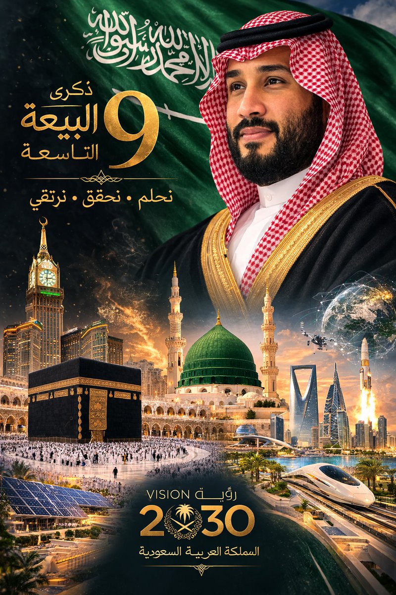 Max_r3rha's tweet photo. من كلمات سمو الأمير #محمد_بن_سلمان‌
رؤية 2030 ليست هدفاً ننتهي منه ونطويه، بل هي منهج حياة، وبوصلة مستقبلنا للأعوام والعقود القادمة.
نحن نبني اليوم لغد أفضل لأبنائنا، غدًا تكون فيه السعودية وجهة العالم، وقلب الاقتصاد النابض، ورمزاً للريادة في كل مجال. 
#ذكرى_البيعة_التاسعة https://t.co/xBDjUoJSqo